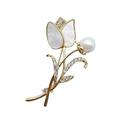 mnjin temperament fashion elegant artificial flower rhinestone brooch pin brooch pin breastpin rhinestone party women brooch gold