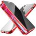 Anti Peep Magnetic iPhone SE 3rd Generation 2022 Case [Red] Double Sided Privacy Tempered Glass Screen Protector Shockproof and Scratch Resistant Protection