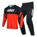 Willbros Motocross Jersey Pants Combo Dirt Bike Offroad MX Gear Set with Zipper Pockets Racewear Red (Jersey Adult 3XL/Pants W40)