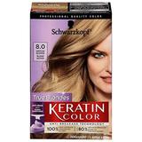 Schwarzkopf Keratin Color Anti-Age Hair Color Cream 8.0 Medium Blonde (Packaging May Vary)
