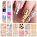 WNG Snowflake Nail Sequins Christmas Snowflake Nail Slices Holographic Snowflake Nail Decals Nail Glitter Sequins with Curved Tweezers for Christmas Nail