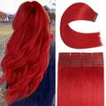 Tape in Human Hair Extensions Real Remy Glue in Hair Extensions Virgin Colored Wigs Extensions Tape in Hair Extensions Red Hair Pieces 20pcs/pack