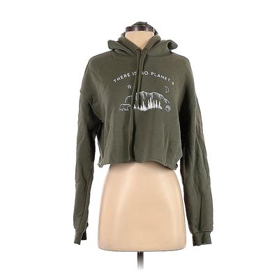 Bella + Canvas Pullover Hoodie: Green Print Tops - Women's Size Small