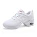 Womens Jazz Shoes Lace-up Sneakers Breathable Mesh Modern Dance Shoes Breathable Air Cushion Split-Sole Outdoor Dancing Shoes Platform Sneakers for Jazz Zumba Ballet Folk white 39