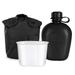 Anself3 Piece Canteen Kit with Aluminum Cup and Cover for Outdoor Camping Hiking Backpacking Survival