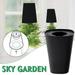 wofedyo Flower Pots Indoor Sky Upside Down Recycled Hanging Planter Pot Upside Down Sky Planting Pot Pots Black 14*12*5