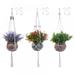 Novobey Plant Hanger Indoor Outdoor Hanging Planters For Garden Home Decoration Handmade Indoor Outdoor Hanging Planter Holder Basket Flower Pot Holder Cotton Rope With 6 Hooks 3PCS