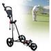 Miumaeov Foldable 3 Wheel Golf Trolley Golf Club Push Pull Cart Lightweight Multifunction
