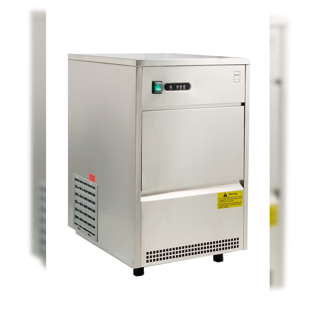 METRO Professional Eiswürfelmaschine GIM1026B, Edelstahl, 42 x 51.4 x 65.5 cm, 170 W, 26 kg / 24 h, hohle Kegelform, silber Image