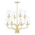 H420808-AGB-Mitzi-Kayla-8 Light Chandelier in Transitional Style-24 Inches Wide by 20.38 Inches High-Aged Brass Finish