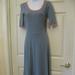 Lularoe Dresses | Lularoe Ana Maxi Dress Xs Nwt Heathered Blue Pink Trim Soft Knit Stretch New | Color: Blue/Pink | Size: Xs