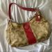 Coach Bags | Coach Signature Logo Hobo Coral Beige Shoulder Bag Excellent Condition | Color: Cream/Pink | Size: Os