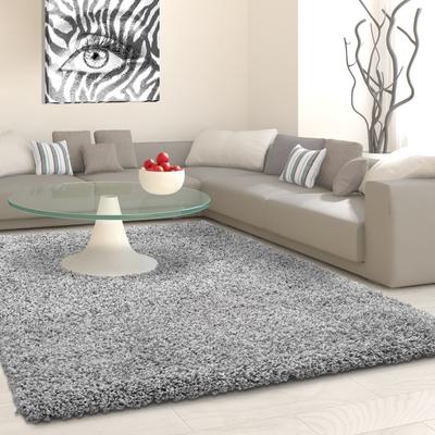 Hochflor-Teppich AYYILDIZ TEPPICHE "Life Shaggy 1500", grau (hellgrau), B:240cm H:30mm L:340cm, Kunstfaser, Teppiche, Langflor, uni, große Farbauswahl, robust, auch als Läufer und in rund Image