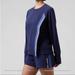 Athleta Tops | Athleta, Nwot Triumph Game Point Sweatshirt Blue Medium | Color: Blue/White | Size: M