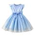 JDEFEG 5 Year Clothes Kids Toddler Children Baby Girls Bowknot Ruffle Short Sleeve Tulle Birthday Dresses Patchwork Party Dress Princess Dress Outfits Clothes Girl Outfits Size 10 Polyester Bu2 7Y