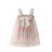 JDEFEG Baby Set Beach Party Layered Sequin Dress Toddler Princess Casual Baby 16Y Birthday Bowknot Dresses Tulle Summer Beach Kids Sleeveless Dresses Girls Dresses Baby Girl Dress 24 Months Pink 120