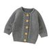 JDEFEG Plain Sweatshirt Women Baby Girl Boy Knit Cardigan Sweater Warm Pullover Tops Toddler Outerwear Jacket Coat Outfit Clothes 2 T Sweater Acrylic Spandex Grey 68