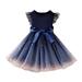 JDEFEG 5 Year Clothes Kids Toddler Children Baby Girls Bowknot Ruffle Short Sleeve Tulle Birthday Dresses Patchwork Party Dress Princess Dress Outfits Clothes Girl Outfits Size 10 Polyester Bu1 7Y