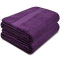 Towelogy® Premium Oversized Bath Sheets (100x180cm) 100% Egyptian Combed Cotton Quick Dry & Absorbent Extra Large Jumbo Bath Towels Hotel Quality (Purple Aubergine, 2)