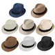 Chapeau de paille pour enfants chapeau de plage d'été Jazz Panama Trilby Fedora casquette