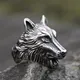 Bague de motard loup sauvage en acier inoxydable pour homme bijoux animaux cadeau pour lui