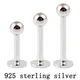 Labret bijoux corps piercing 925 pur argent lèvre goujon 6 8 10 mm basique 16G argent sterling 3mm