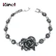 Kinel-Bracelets en cristal de fleur rose vintage pour femme couleur argent bijoux romantiques