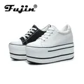 Fujin-Chaussures à plateforme en toile respirante pour femmes chaussures simples super hautes mode