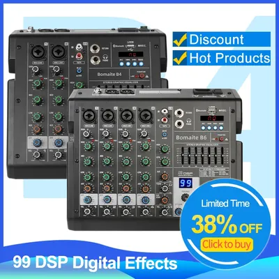 Depusheng – Table de mixage Audio à 4 canaux B4 Console de mixage professionnelle pour DJ avec 99
