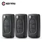 KEYYOU – coque de clé télécommande à 3 boutons pliable lame VA2/HU83 pour voiture Peugeot 207