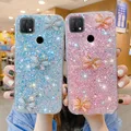 Étui souple à paillettes papillon pour téléphone Oppo coque bling-bling pour modèles A53 2020