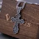 Collier en acier inoxydable pour hommes pendentif croix catholique jésus Christ collier mode
