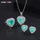 Paraiba Tourmaline Collier en forme de coeur pour femme pendentif vintage matiques boucles