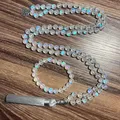 Ensemble de perles et de nœuds en cristal autrichien pour femmes collier de prière méditation