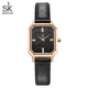 Shengke-Montre à quartz avec bracelet en cuir noir pour femme top de luxe livraison directe