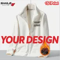 Sweat-shirt brodé avec logo personnalisé pour femme vêtements double face veste épaisse en