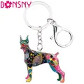 Bonsny-Porte-clés en alliage d'émail pour femme porte-clés de chien DobSuffolk bijoux pour femme