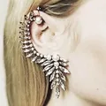 Boucles d'oreilles Punk gothique exagérées pour femmes ailes d'angle strass en cristal nouvelle