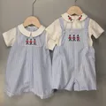 Chemise de Boutique pour enfants vêtements d'été à manches courtes soldat brodé en coton