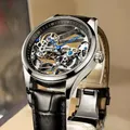 Montre mécanique à tourbillon évidé pour homme automatique édition limitée ceinture de mode