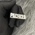 VishowCo – bague avec nom personnalisé en or en acier inoxydable Hip Hop deux doigts Punk