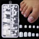 100pcs Square False Toe Nails Natural White Clear Full Cover Artificial Fake Toenail Acrylic Foot