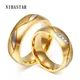 Bague de Couple classique couleur or pour femmes et hommes en acier inoxydable bijoux de