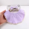 Bavoirs en mousseline de coton pour bébés ensemble de 3 pièces en Faux daim pour nouveau-né pour