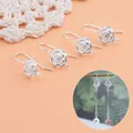 Crochet d'oreille rose semi-fini en argent regardé 925 pour femme boucles d'oreilles bricolage