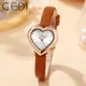 GEDI-Montre ultra-fine en forme d'amour pour femme montre-bracelet à quartz marque de luxe