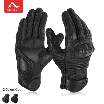 ARCFOX-Gants de moto en cuir de chèvre écran tactile résistant à l'usure anti-ald Wagprotection