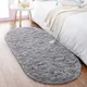 LOCHAS – tapis ovale en fausse fourrure Long duveteux en peluche doux pour porte chevet