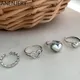 ANENJERY – bague en argent thaïlandais pour femmes couleur argent minimaliste amour cœur bague