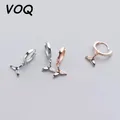 VOQ – boucles d'oreilles queue de sirène en Zircon pour femme nouveau Style couleur argent bijoux